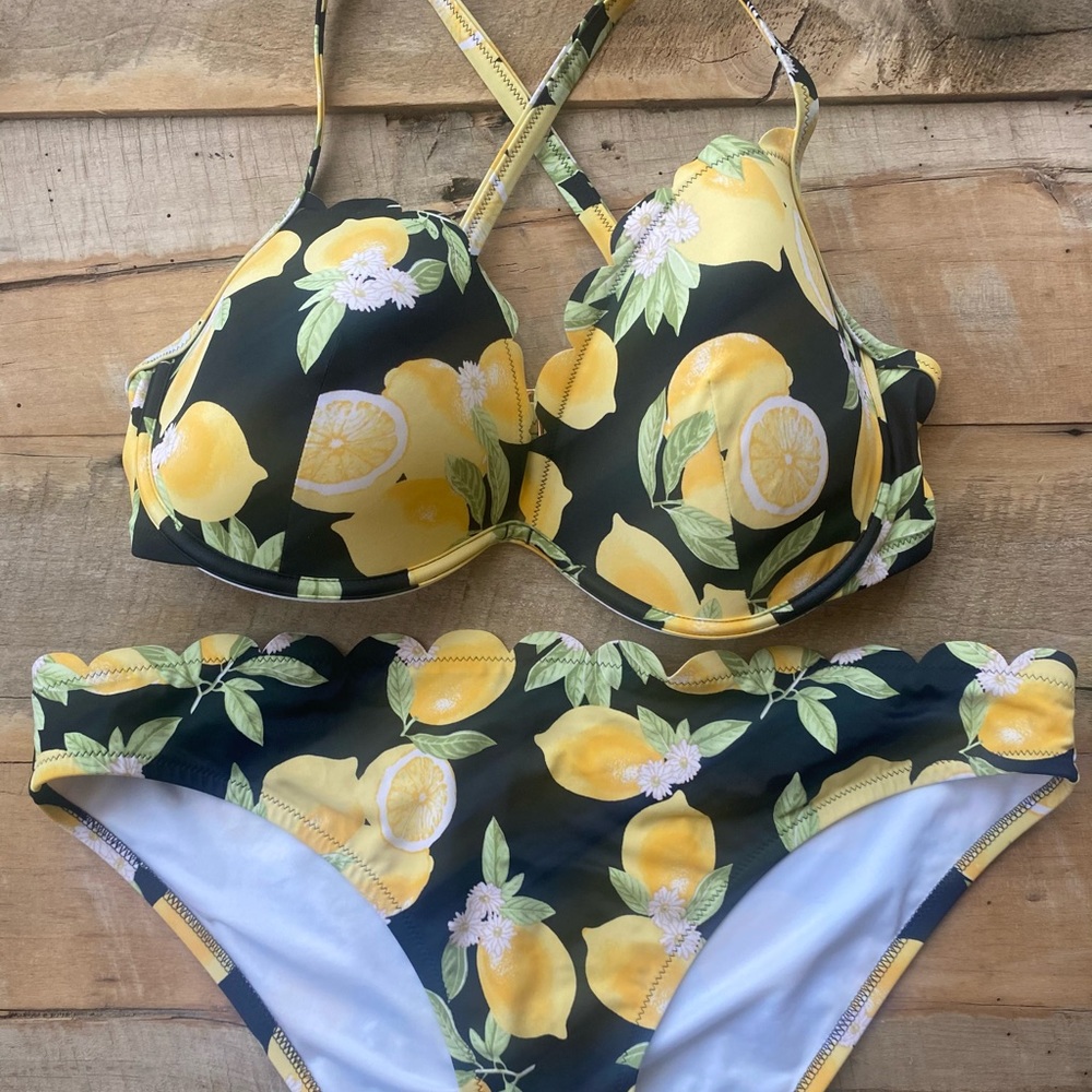 Fun Lemon print bikini XL 38DD